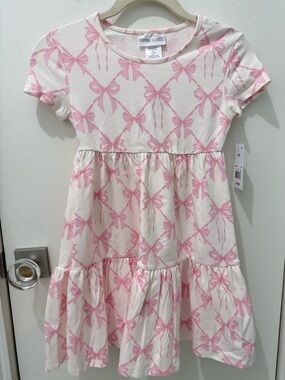 Pink Bow Print Dress